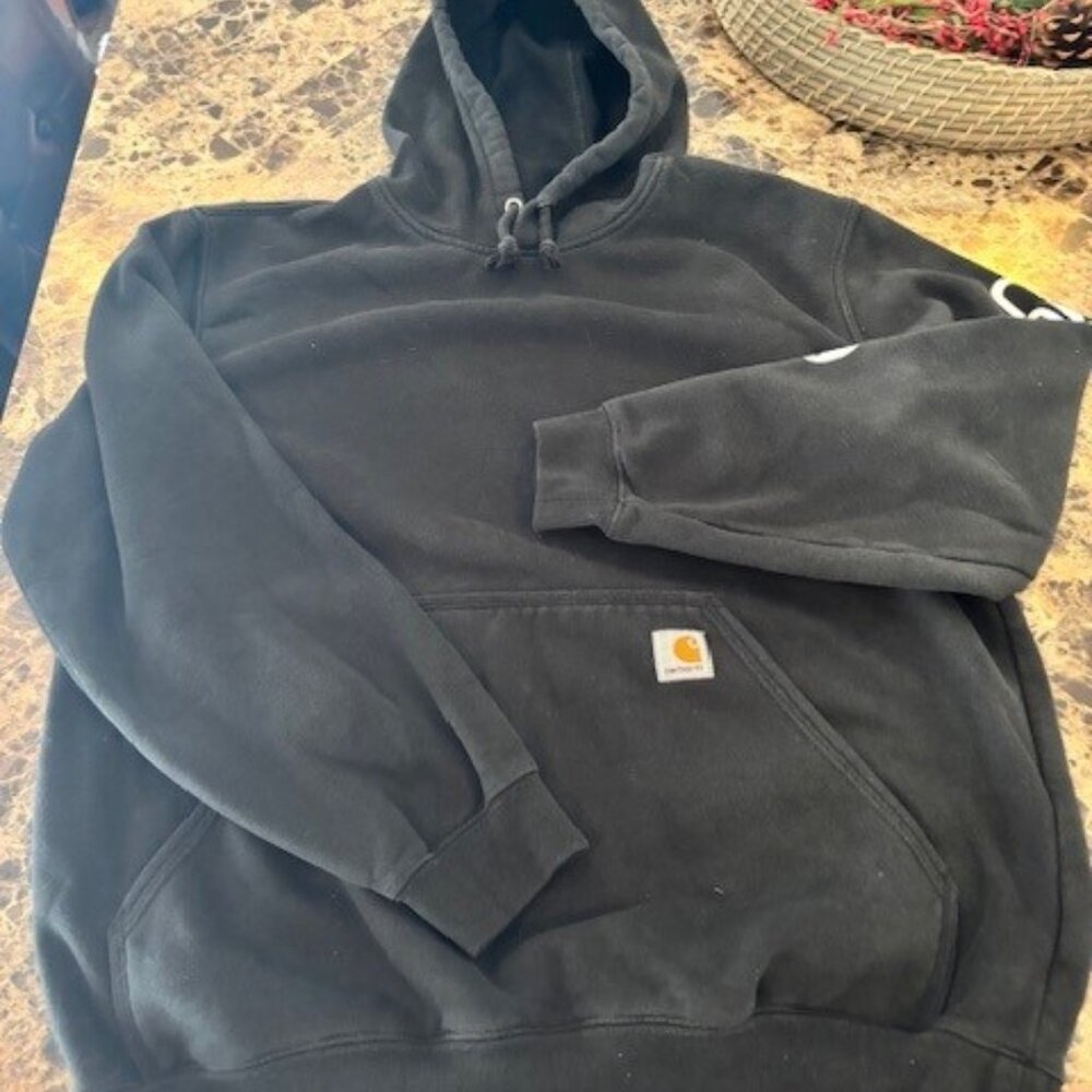 Men's Medium Black Carhartt hooded Sweatshirt
